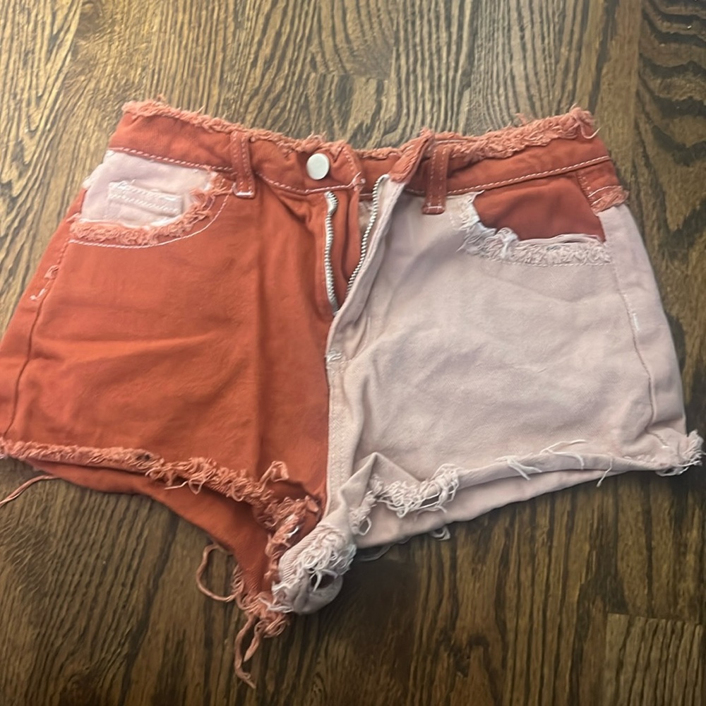 Colorful jean shorts